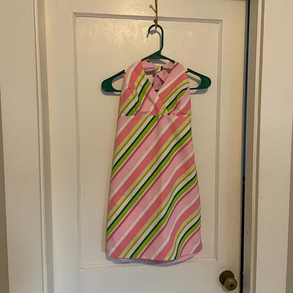 Pink and Green reversal Halter Dress - Picture 1 of 5